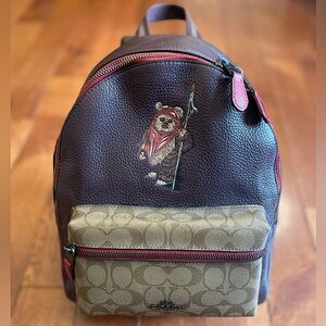 Star Wars X Coach Medium Charlie Backpack In Signature Canvas With Ewok